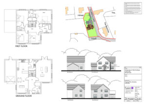 New build 4-bedroom house. Proposed plans, elevations and site plan - planning drawing